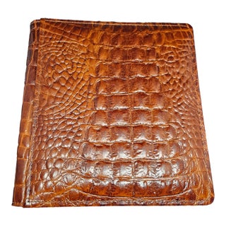 Vintage Raika Geniune Leather Large Photo Album Alligator Embossed Holds 120 4"x 6" For Sale