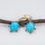 Modern 6Ct Sonoran Turquoise Earrings With Blue Sapphire: Solid 14k Gold, 11x9mm, Pair For Sale - Image 3 of 5