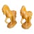 Vintage Hollywood Regency Caramel Ceramic Horse Sculptures - A Pair For Sale