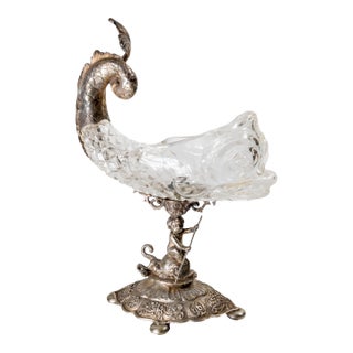 19th Century German Renaissance Revival 800 Silver Sweet Meat or Nut Dish For Sale