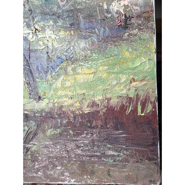 Late 20th Century Luminous Woodland Reflections, Original Oil Painting For Sale - Image 4 of 6