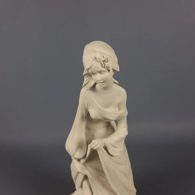 Ceramic Vintage Biscuit Porcelain Sculpture of Woman by G. Barbetta for Capodimonte, 1950s-1970s For Sale - Image 7 of 16