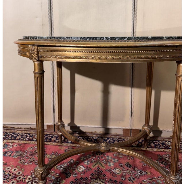 Louis XVI Gilded Wood Pedestridon Table For Sale - Image 5 of 7