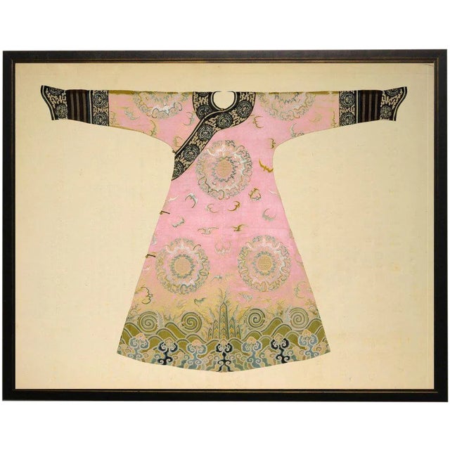 Light Pink Robe in Black & Copper Shadowbox 17x13 For Sale