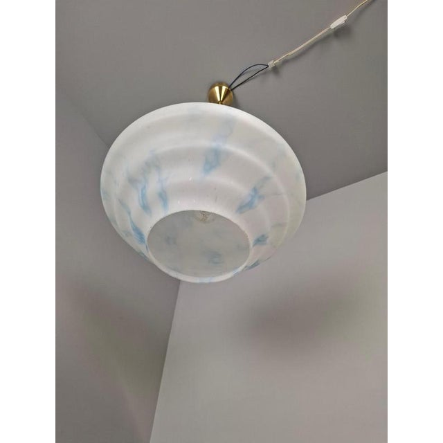 Mid-Century Modern Pendant Lamp in Opaline Glass and Brass from Napako, Czechoslovakia, 1970s For Sale - Image 11 of 17