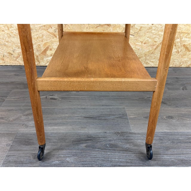Oak Serving Trolley with Tray by Poul Hundevad, Denmark, 1960s For Sale - Image 12 of 18