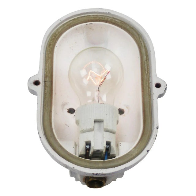 Vintage French Industrial Cast Iron Wall Light from Mapalec For Sale - Image 4 of 6