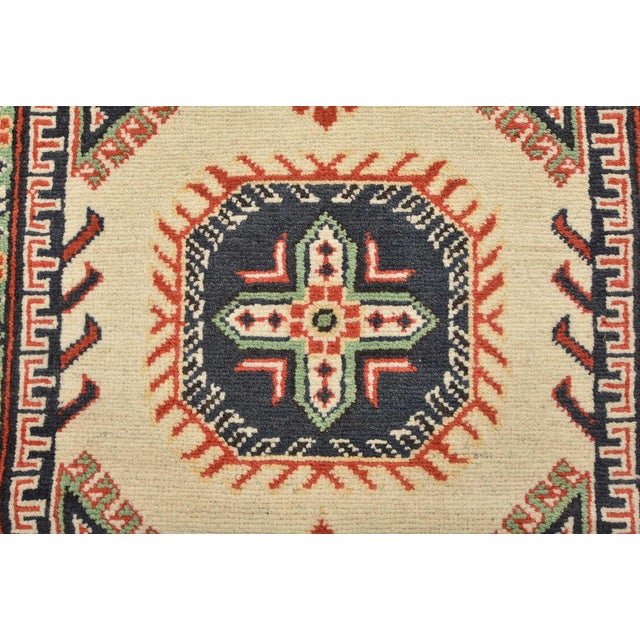 Beige Kazak Runner 2’9” X 9’9” Beige Wool Tribal Hand-Knotted Oriental Rug For Sale - Image 8 of 13