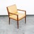 Tan Mid Century Modern Lounge Chairs Solid Walnut Pair Tan Armchairs Two MCM Vintage For Sale - Image 8 of 10