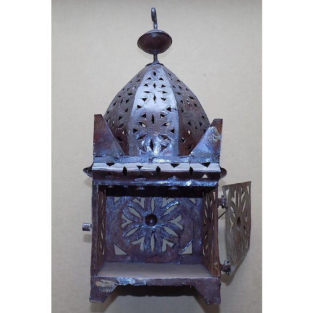 This vintage pierced brass lantern could be used as a chandelier, ceiling light or as swag/pendant lighting. Wire it, use...