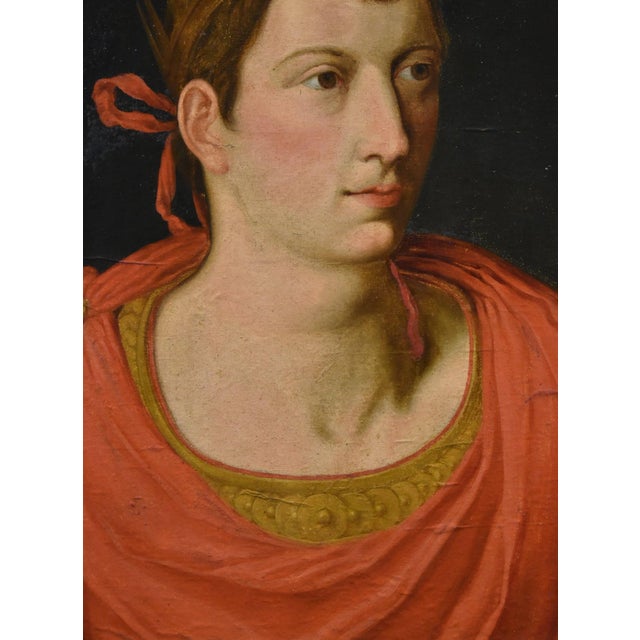 Flemish School Artist, Portrait of the Roman Emperor Augustus, 1600s-1700s, Oil on Canvas For Sale - Image 4 of 13