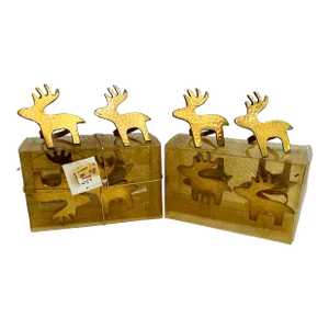 1980’s Kemp and Beatley Hammered Brass Reindeer Napkin Rings - a Set of 12