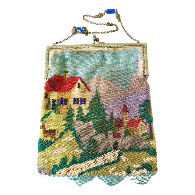 Art Deco Antique Micro-Beaded Purse, Dating Back to the Late 19th Century. For Sale