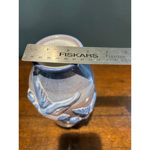 1960s Mid-Century Danish Dissing Keramik Flying Ducks Relief Pottery Vase 9.25” For Sale - Image 10 of 11