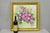 Vintage French Victorian Style Hand Painted Porcelain Plaque Pink Rose Flower Painting, Signed "Mary Wilson" in Gold Gilt...