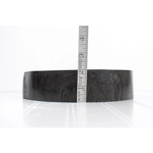 Petrified Carved & Polished Black Wood Bowl For Sale In Minneapolis - Image 6 of 12