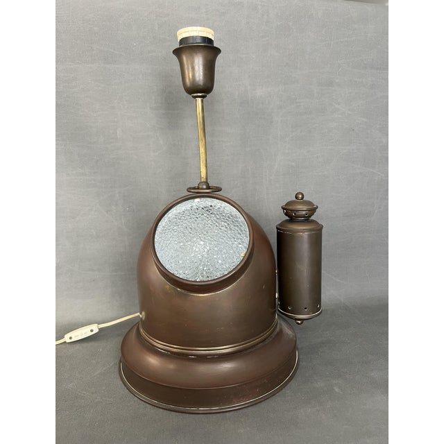 Brown Vintage Naval Lamp, 1970s For Sale - Image 8 of 8