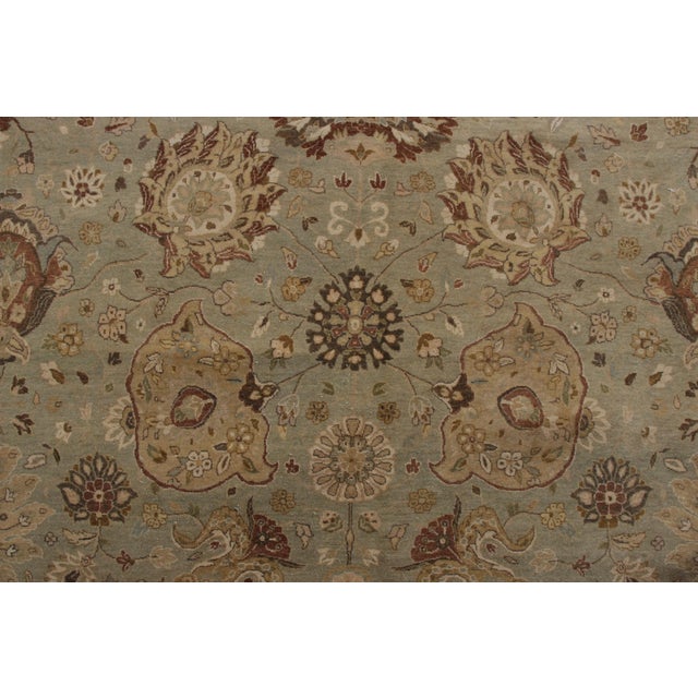 2010s Classic Persian Style Rug, Blue Field, Beige-Brown Floral Pattern by Rug & Kilim For Sale - Image 5 of 7