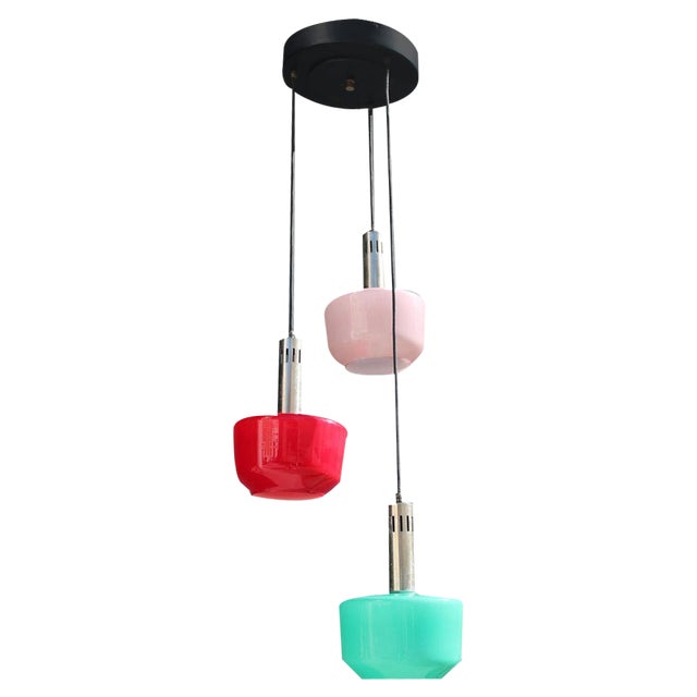 Italian Multicolor Suspension Light from Vistosi, 1950s For Sale