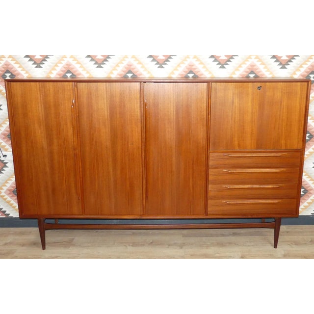Teak Wall Unit with Secretary Wall Unit by Rt Möbel Heinrich Riestenpatt For Sale - Image 13 of 13