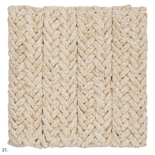 Abaca Natural Premium Braid and Style Fiber Rugs 2x2Ft. For Sale - Image 11 of 12