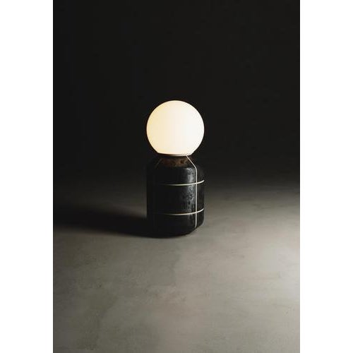 Not Yet Made - Made To Order Large Navazi Table Lamp in Scorched Coal Ceramic and Frosted Glass by Svitanok For Sale - Image 5 of 10