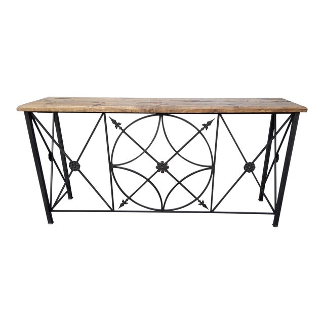 Neoclassical Handmade Iron Console For Sale
