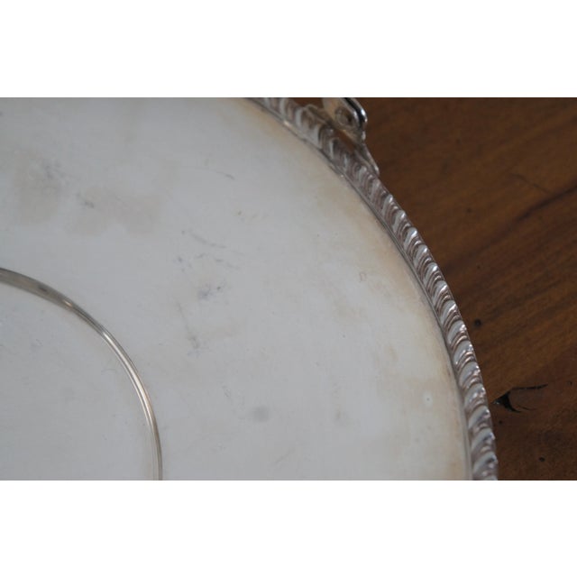 Metal Antique Poole Silverplate Brides Bridal Basket Handled Tray Plate 1006 For Sale - Image 7 of 13