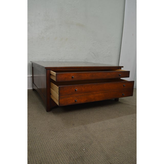 Stickley Harvey Ellis Cherry Square Cocktail Coffee Table w/ Drawers