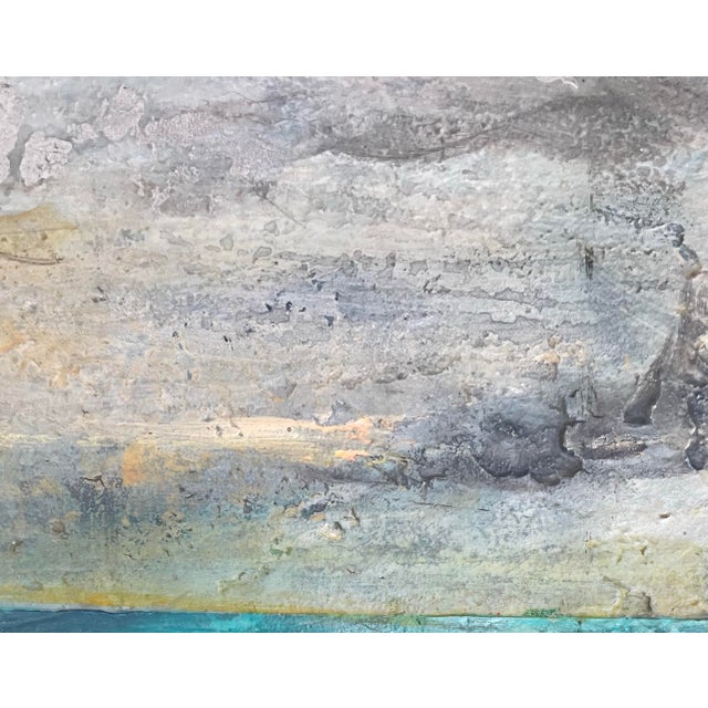 Wood Small Abstract Seascape. Original Painting Acrylic on Board For Sale - Image 7 of 12