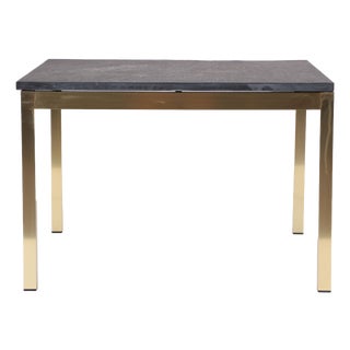 Coffee Table in Brass-Coated Metal with a Black Slate Top, 1970s For Sale