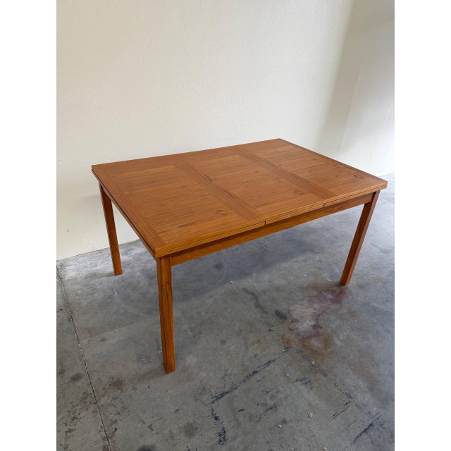Mid-Century Modern Danish Mid-Century Modern Teak Extendable Dining Table by Vsm, Made in Denmark For Sale - Image 3 of 10