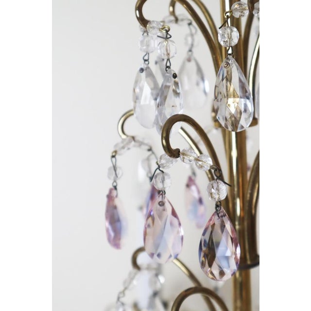 1970s Chandelier Pink, Purple Crystals and Crystal Balls from Palwa, 1970s For Sale - Image 5 of 17