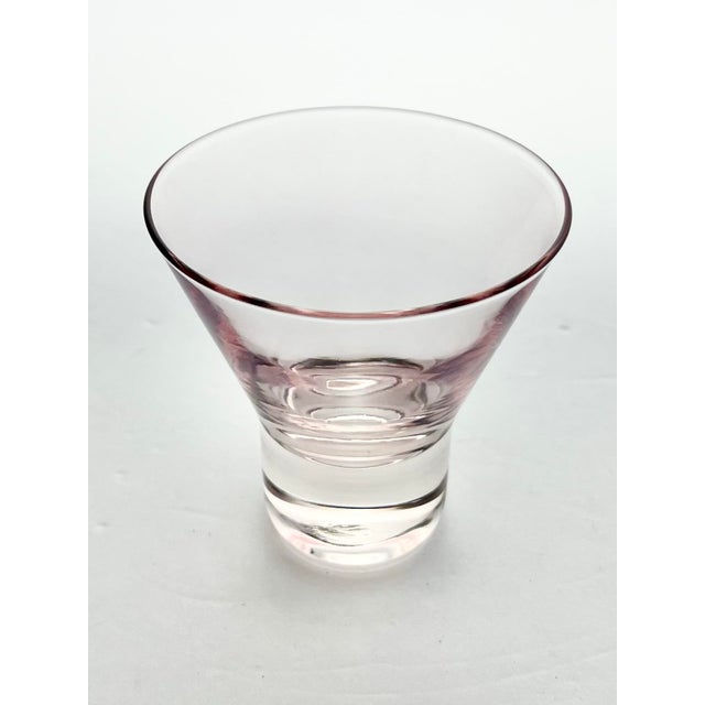 1960s 1960s Vintage Mid-Century Pink Stemless Martini Cocktail Glasses - Set of 5 For Sale - Image 5 of 5
