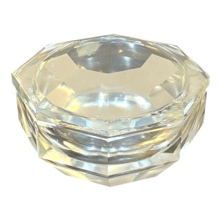 Cut Crystal Round Gem Box For Sale
