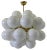 Brass & White Murano Glass Sphere Chandelier, 2000s For Sale