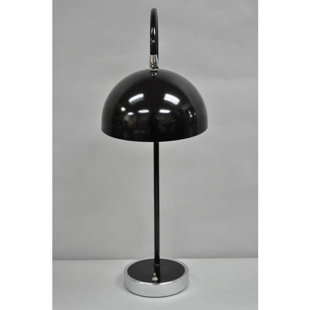 Mid-Century Modern Vintage Mid Century Modern Black Arc Chrome Metal Table Desk Lamp For Sale - Image 3 of 9