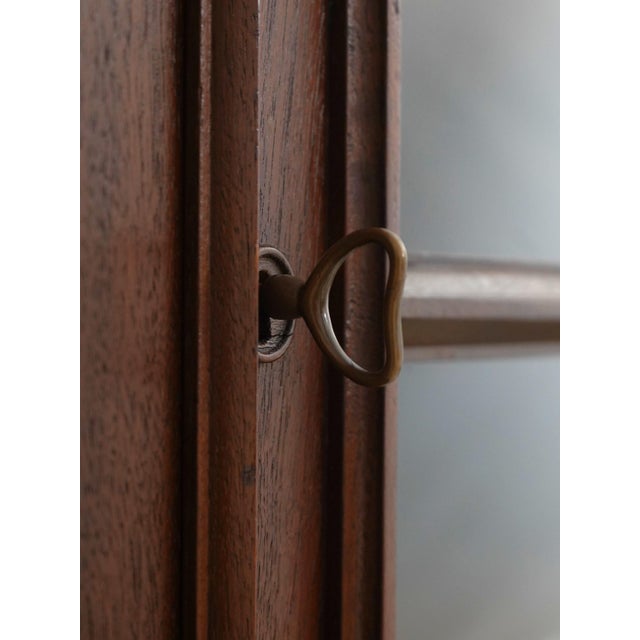 Wood Victorian Restored Walnut 2 Door Bookcase Cabinet For Sale - Image 7 of 18