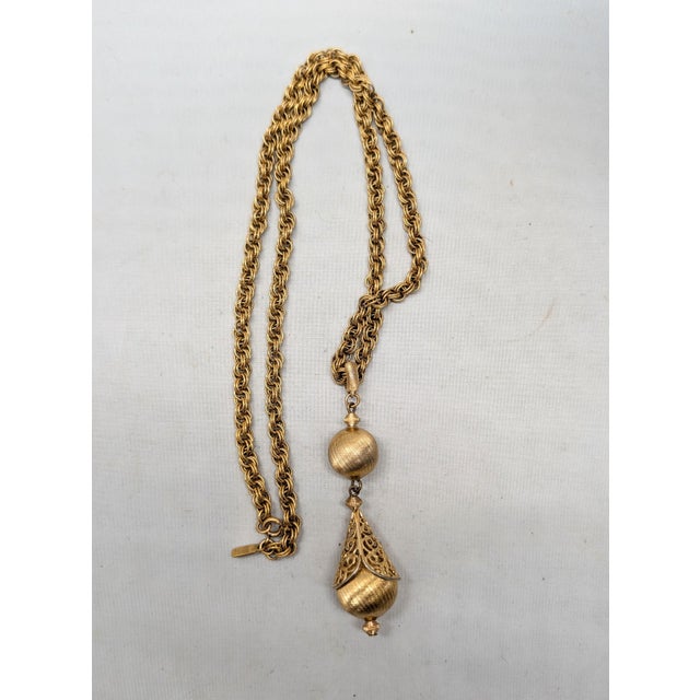 Vintage Signed Monet Book Piece Goldtone Pendant Necklace, 1961 For Sale - Image 10 of 10