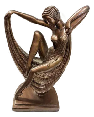 1990s Art Deco Style Nude Flapper Lamp by Crosa for Widdop Bingham & Co LTD