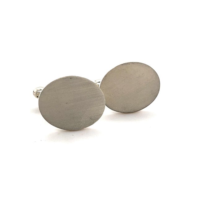 1990s 1990s Tiffany & Co Estate Sand Blast Finish Cufflinks Sterling Silver 11.6 Grams - 2 Pieces For Sale - Image 5 of 12