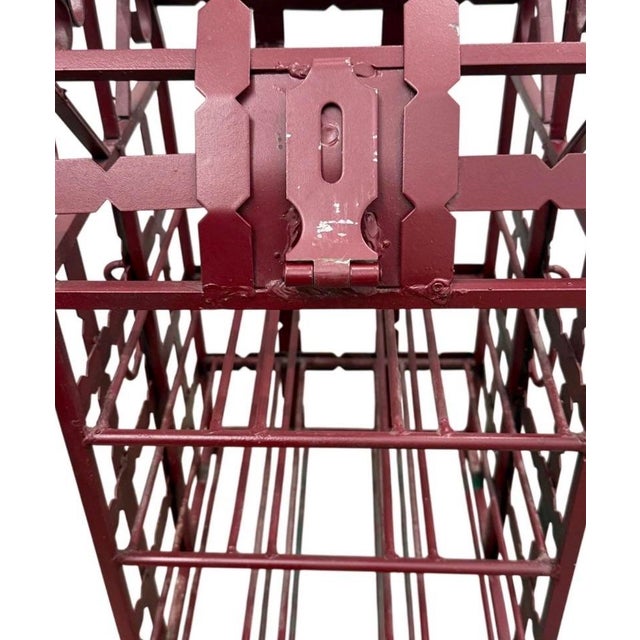 Metal Antique French Style Wrought Iron Wine Rack Domed Locking Storage For Sale - Image 7 of 12