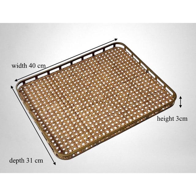Christian Dior Style Lucite and Vienna Straw Italian Tray For Sale - Image 18 of 18