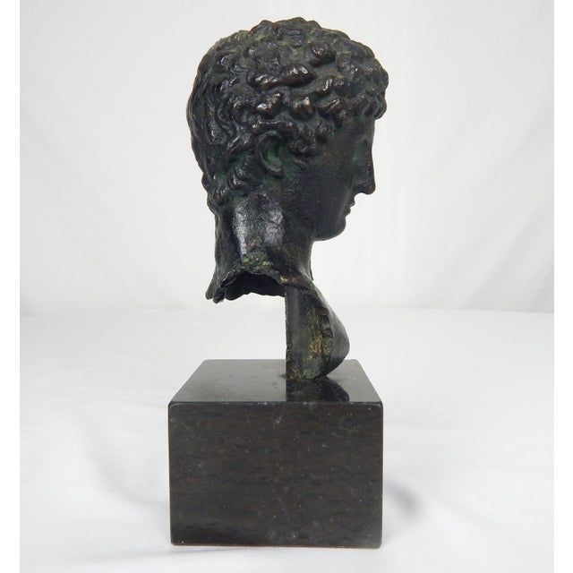 Vintage Roman Style Bronze Bust "Roman Head of a Youth" For Sale In Orlando - Image 6 of 12