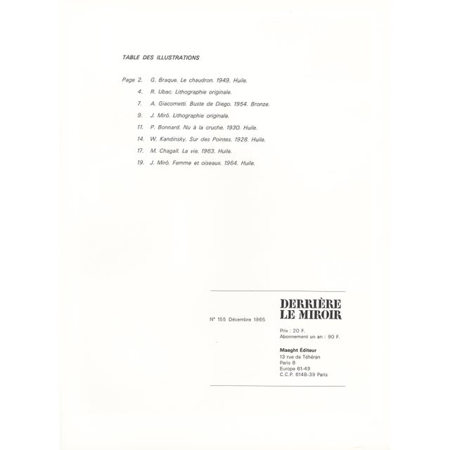 Joan Miró 1965 Lithograph "La Chasseresse" by Joan Miró For Sale - Image 4 of 4