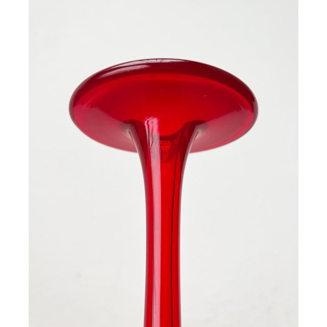 Vintage German Red Glass Solifleur Vase by Cari Zalloni for WMF For Sale - Image 14 of 15