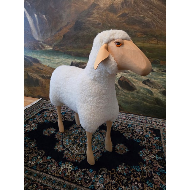 Figurative Post Mid Century Sheep Figure Sculpture For Sale - Image 3 of 12