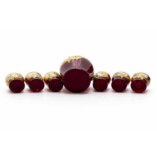 Glass Vintage Murano Glass Liquor Service, 1980s, Set of 7 For Sale - Image 7 of 12
