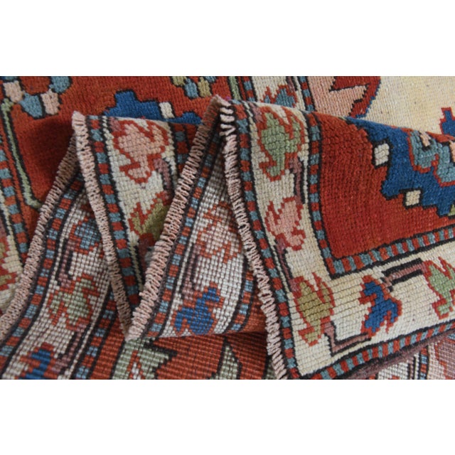 Persian 1970s Vintage Milas Handmade Wool Cotton Pink Red Area Rug For Sale - Image 3 of 11