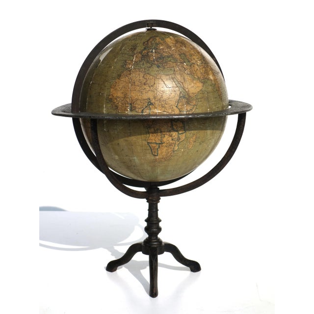Beige Antique Italian Terrestial Globe by Guido Cora, 1900s For Sale - Image 8 of 8